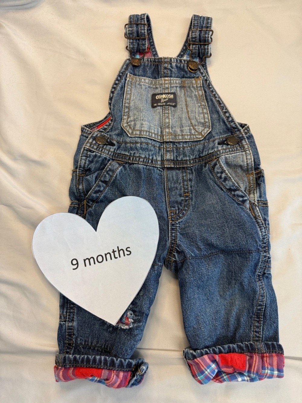 OshKosh B'gosh - Kids Lined Denim Overalls with Patch design